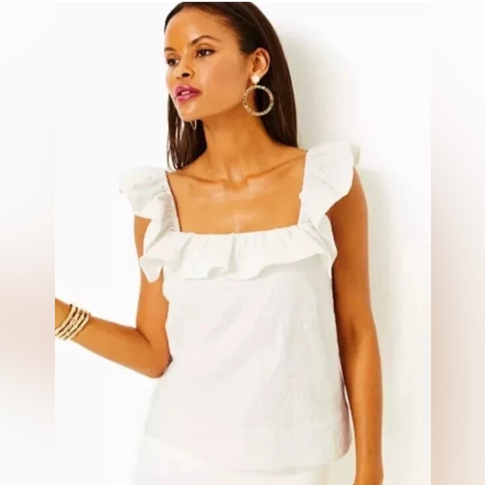 Lilly Pulitzer Zoya Ruffle top size 2
